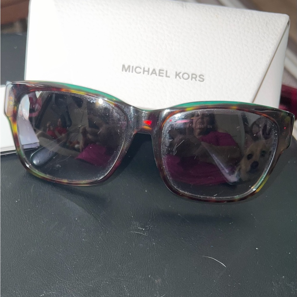 Michael Kors Multicolor Tortoiseshell Rectangle Sunglasses